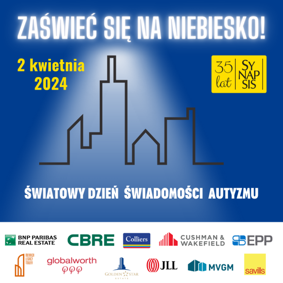 Zaświeć się na niebiesko - post LinkedIn